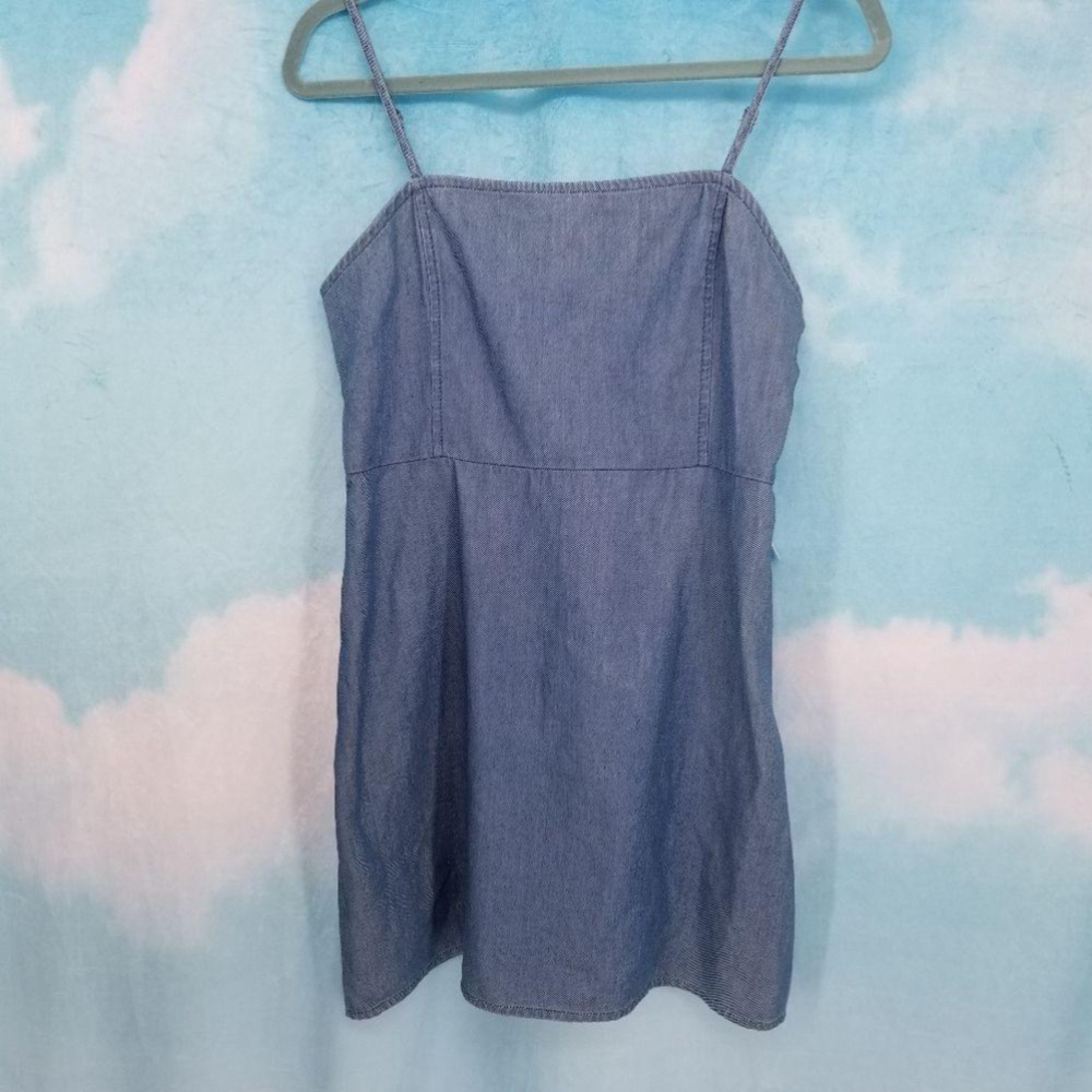 BP x Claudia Sulewski Chambray Slip Dress Blue Small NWT
